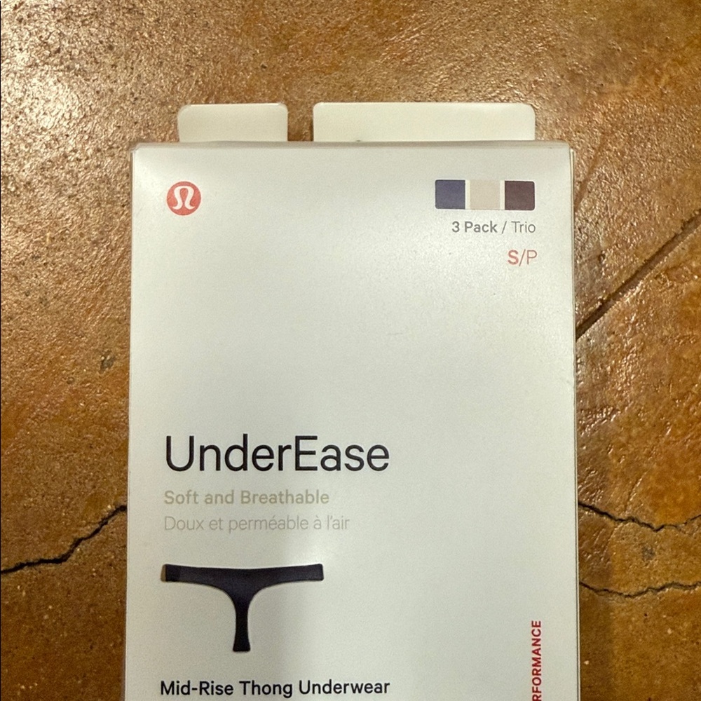 lululemon athletica UnderEase Mid-Rise Thong 3 Pack - Black, Purple, Gray
